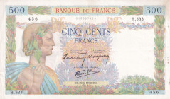 France, 500 Francs, 1940, XF, p95
There are pinholes and spots.
Estimate: USD 35-70