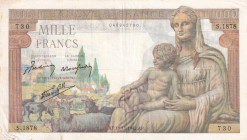 France, 1.000 Francs, 1942, VF, p102
Stained
Estimate: USD 25-50