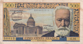 France, 500 Francs, 1954, VF, p133a
There are punctures and pinholes
Estimate: USD 20-40
