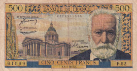 France, 500 Francs, 1955, VF(-), p133a
There are stains and openings.
Estimate: USD 25-50