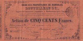 France, 500 Francs, 1953, VF, 
Union des Propriétaires de Vignobles, There are pinholes, openings and stains
Estimate: USD 20-40