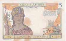 French Indo-China, 5 Piastres, 1936/1939, AUNC, p55d
Stained
Estimate: USD 20-40
