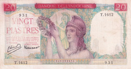 French Indo-China, 20 Piastres, 1949, VF, p81
Stained
Estimate: USD 30-60