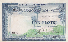 French Indo-China, 1 Piastre, 1954, UNC, p105
Vietnam, Stained
Estimate: USD 15-30
