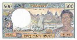 French Pacific Territories, 500 Francs, 1992, UNC(-), p1a
It has a punch hole.
Estimate: USD 20-40