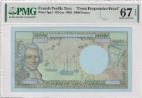 French Pacific Territories, 5.000 Francs, 1992, UNC, p3pp1, PROOF
PMG 67, High condition, Front Progressive Proof
Estimate: USD 250-500