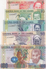 Gambia, 5-10-25-50-100 Dalasis, 2006/2018, UNC, p25-p29, (Total 5 banknotes)
Same serial number end (07)
Estimate: USD 15-30