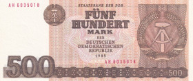 Germany - Democratic Republic, 500 Mark, 1985, UNC, p33
There is a fracture in the upper left corner
Estimate: USD 15-30