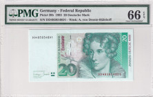 Germany - Federal Republic, 20 Deutsche Mark, 1993, UNC, p39b
PMG 66 EPQ
Estimate: USD 60-120