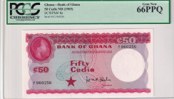 Ghana, 50 Cedis, 1965, UNC, p8a
PCGS 66 PPQ, Bank of Ghana
Estimate: USD 150-300