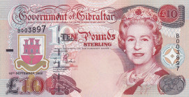 Gibraltar, 10 Pounds, 2002, UNC, p30
Queen Elizabeth II. Potrait
Estimate: USD 75-150