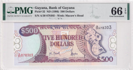 Guyana, 500 Dollars, 1996, UNC, p32
PMG 66 EPQ
Estimate: USD 25-50