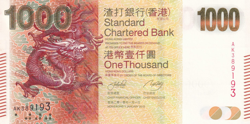 Hong Kong, 1.000 Dollars, 2010, UNC, p301a
Estimate: USD 200-400