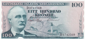 Iceland, 100 Kronur, 1957, UNC, p40a
Estimate: USD 15-30