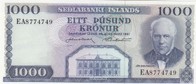 Iceland, 1.000 Kronur, 1961, UNC, p46a
Estimate: USD 25-50