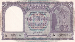 India, 10 Rupees, 1957/1962, UNC(-), p39c
It has a punch hole.
Estimate: USD 20-40