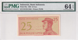 Indonesia, 25 Sen, 1964, UNC, p93a
PMG 64 EPQ
Estimate: USD 25-50