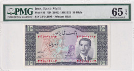 Iran, 10 Rials, 1953, UNC, p59
PMG 65 EPQ
Estimate: USD 50-100
