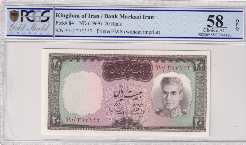 Iran, 20 Rials, 1969, AUNC, p84
PCGS 58 OPQ
Estimate: USD 30-60