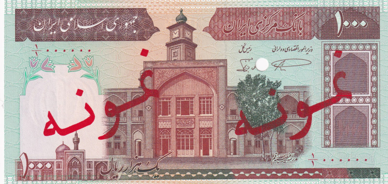 Iran, 1.000 Rials, 1980, UNC, p138s, SPECIMEN
Islamic Republica Of Iran
Estima...