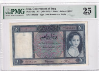 Iraq, 1 Dinar, 1931, VF, p18a
PMG 25, Goverment of Iraq
Estimate: USD 800-1600