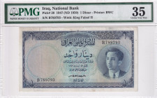 Iraq, 1 Dinar, 1947, VF, p29
PMG 35
Estimate: USD 900-1800