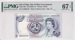 Isle of Man, 1 Pound, 1983, UNC, p40c
PMG 67 EPQ, High condition 
Estimate: USD 30-60