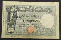 Italy, 50 Lire, 1943, VF, p64
There is very little opening.
Estimate: USD 25-50