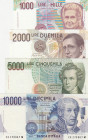 Italy, 1.000-2.000-5.000-10.000 Lire, 1984/1990, p111; p112; p114; p115, (Total 4 banknotes)
1.000-2.000-10.000 Lire, UNC; 5.000 lire, UNC(-)
Estima...