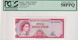 Jamaica, 5 Shillings, 1964, AUNC, p51Ab
PCGS 58 PPQ
Estimate: USD 400-800