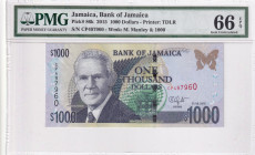 Jamaica, 1.000 Dollars, 2015, UNC, p86k
PMG 66 EPQ
Estimate: USD 30-60