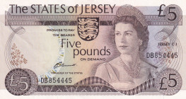 Jersey, 5 Pounds, 1976/1988, XF(+), p12a
Queen Elizabeth II. Potrait
Estimate: USD 50-100