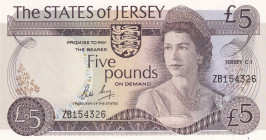 Jersey, 5 Pounds, 1976, UNC(-), p12b, REPLACEMENT
Queen Elizabeth II. Potrait
Estimate: USD 100-200