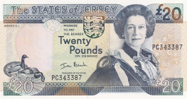 Jersey, 20 Pounds, 2000, UNC, p29a
Queen Elizabeth II. Potrait
Estimate: USD 50-100
