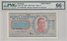 Katanga, 1.000 Francs, 1960, UNC, p10s, SPECIMEN
PMG 66 EPQ
Estimate: USD 800-1600