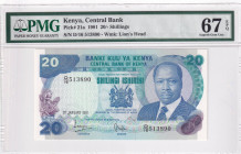 Kenya, 20 Shillings, 1981, UNC, p21a
PMG 67 EPQ, High condition 
Estimate: USD 30-60
