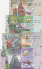 Kuwait, 1/4-1/2-1-5 Dinars, 2014, UNC, p29-p32, (Total 4 banknotes)
Estimate: USD 25-50