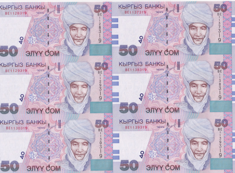 Kyrgyzstan, 50 Som, 2002, UNC, p20
In 6 blocks. Uncut.
Estimate: USD 20-40