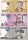 Kyrgyzstan, 200-500-1.000 Som, 2000/2004, UNC, p22; p17; p18, (Total 3 banknotes)
Estimate: USD 25-50