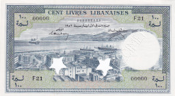 Lebanon, 100 Livres, 1952, UNC, p60s, SPECIMEN
Estimate: USD 75-150