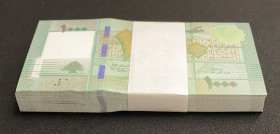 Lebanon, 1.000 Livres, 2016, UNC, p90c, BUNDLE
(Total 100 consecutive banknotes)
Estimate: USD 30-60