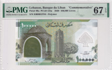 Lebanon, 100.000 Livres, 2020, UNC, p99a
PMG 67, High condition, Commemorative and Polymer Banknote
Estimate: USD 100-200