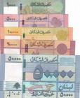 Lebanon, 1.000-5.000-10.000-20.000-50.000 Livres, 2014/2019, UNC, (Total 5 banknotes)
Estimate: USD 50-100