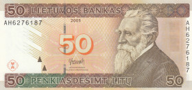 Lithuania, 50 Litu, 2003, UNC, p67
Estimate: USD 30-60