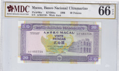 Macau, 20 Patacas, 1996, UNC, p66a
MDC 66 GPQ
Estimate: USD 25-50