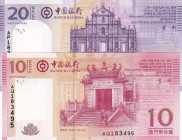 Macau, 10-20 Patacas, 2013, UNC, p108; p109, (Total 2 banknotes)
With the same serial number
Estimate: USD 15-30