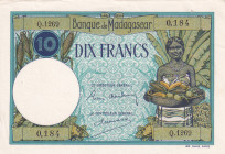 Madagascar, 10 Francs, 1937/1947, UNC(-), p36
Has punch holes
Estimate: USD 50-100