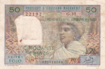Madagascar, 50 Francs, 1969, XF, p61
It has pencil writing, smudges and pinholes.
Estimate: USD 30-60