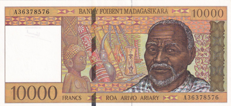 Madagascar, 10.000 Francs = 2.000 Ariary, 1995, UNC, p79a
Estimate: USD 20-40