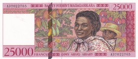 Madagascar, 25.000 Francs=5.000 Ariary, 1998, UNC, p82
Light handling
Estimate: USD 20-40
